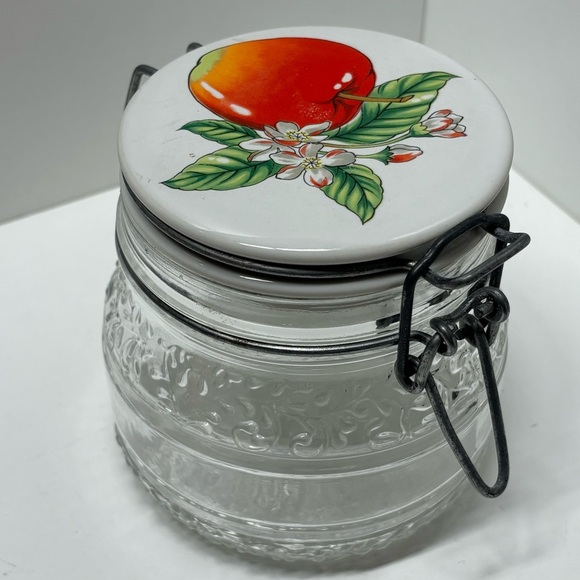 Vintage Cove clear 1/2 L bale wire canning jar with painted ceramic lid - Picture 1 of 9